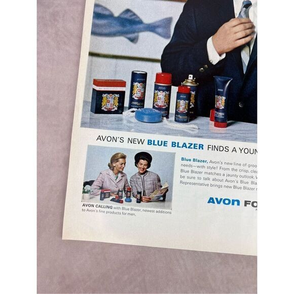 1964 Vintage Print Ad Avon for Men Blue Blazer Advertisement - Picture 2 of 6